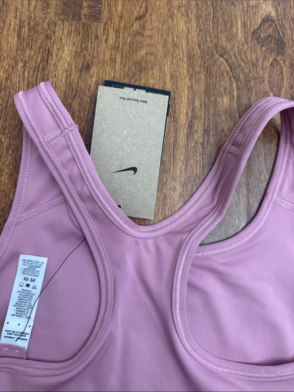 Nike Dusty Pink Athletic Sports Bra with White Swoosh - Picture 11 of 13